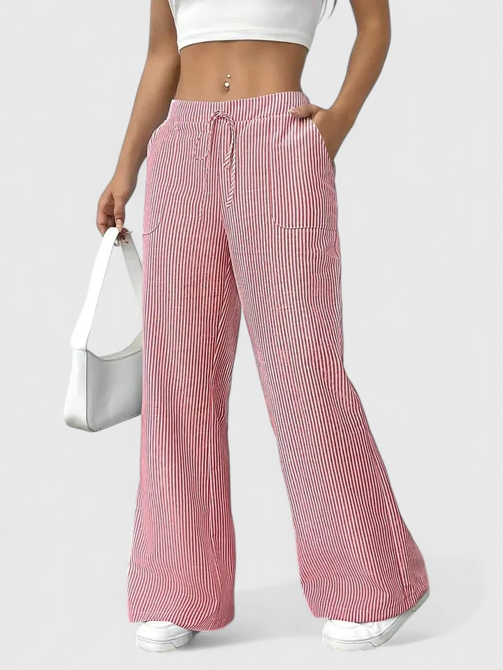 Nicole | Pantalones anchos de rayas