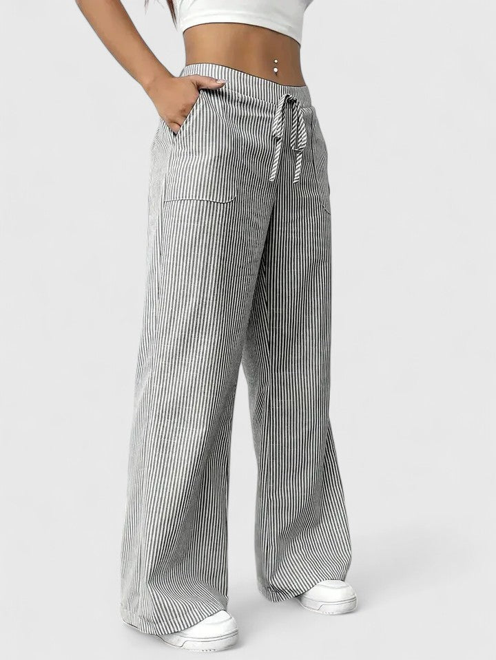 Nicole | Pantalones anchos de rayas
