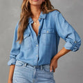 Celeste | Camiseta de vaquero con botones