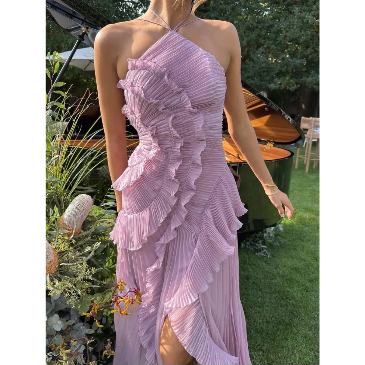 Ester | Vestido largo con volantes