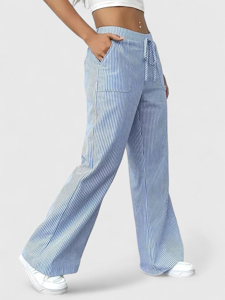 Nicole | Pantalones anchos de rayas