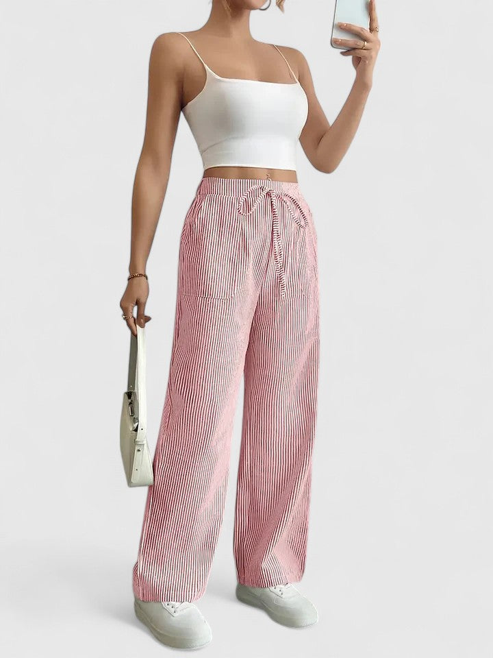 Nicole | Pantalones anchos de rayas