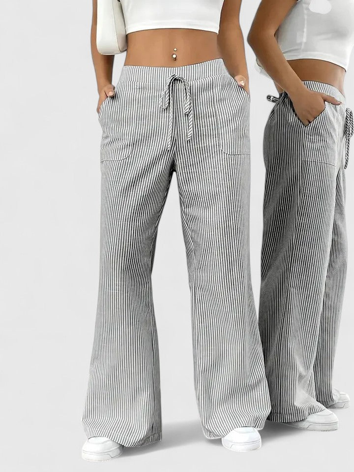 Nicole | Pantalones anchos de rayas