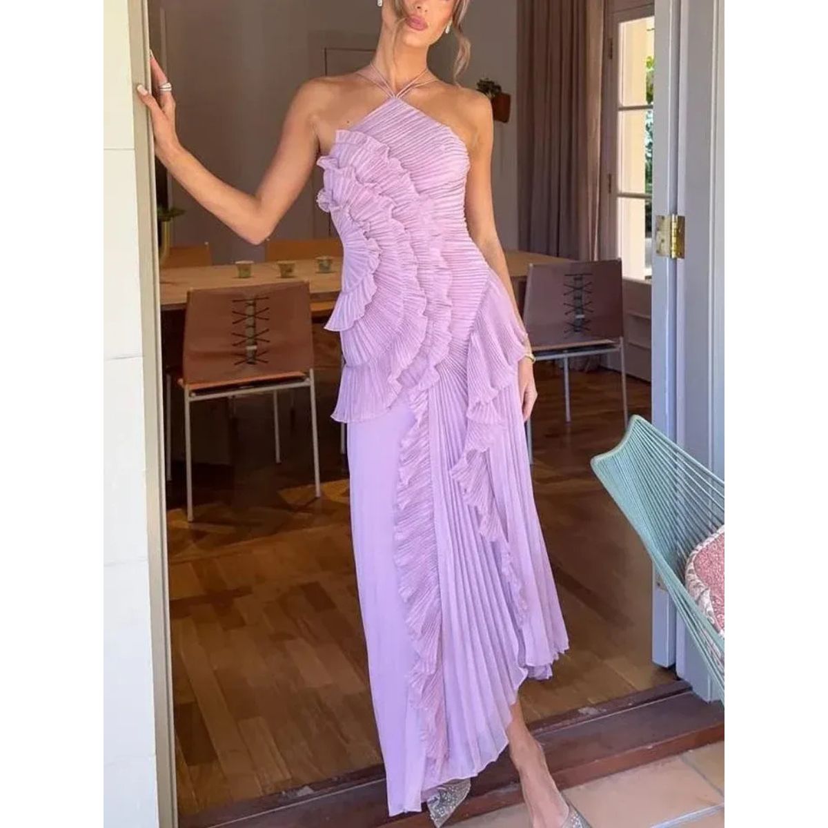 Ester | Vestido largo con volantes