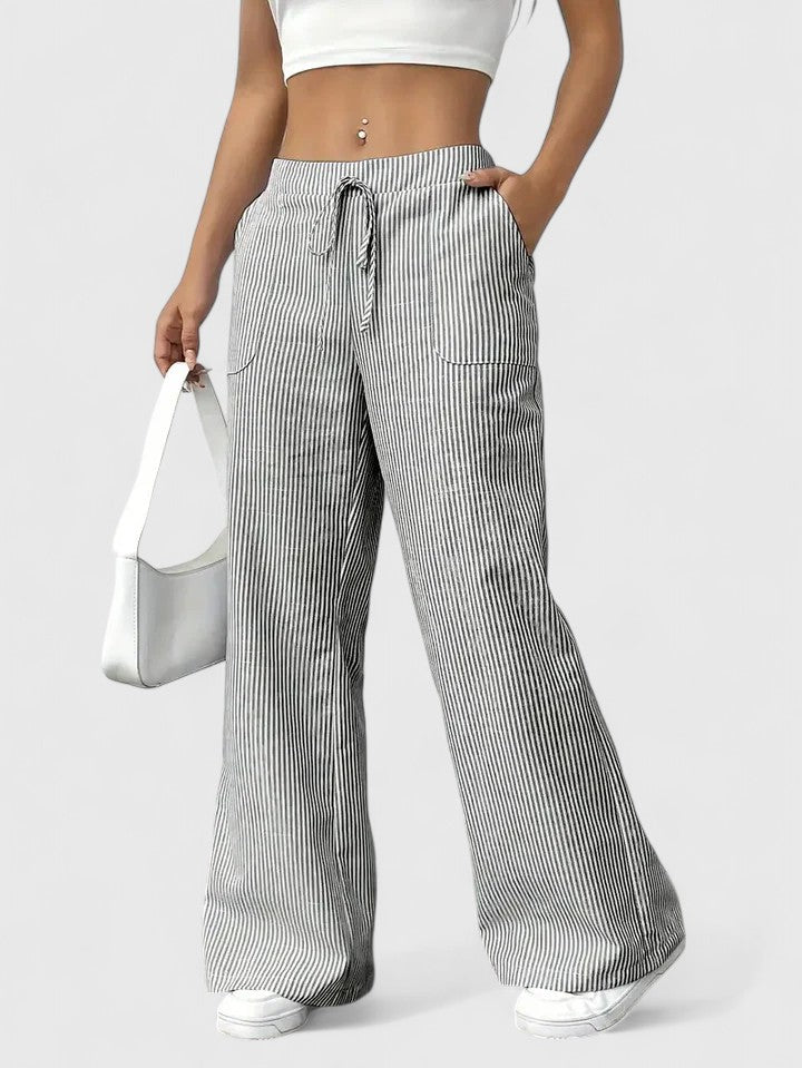 Nicole | Pantalones anchos de rayas