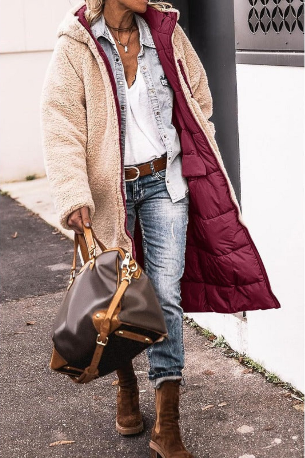 Nieves | Abrigo reversible de doble estilo