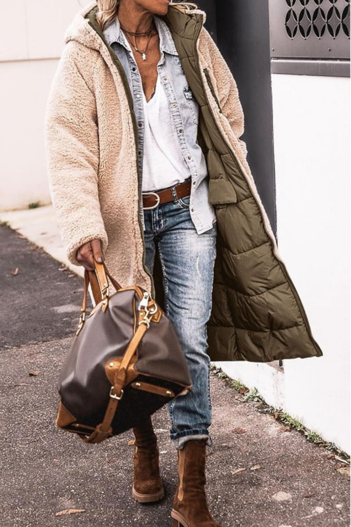 Nieves | Abrigo reversible de doble estilo