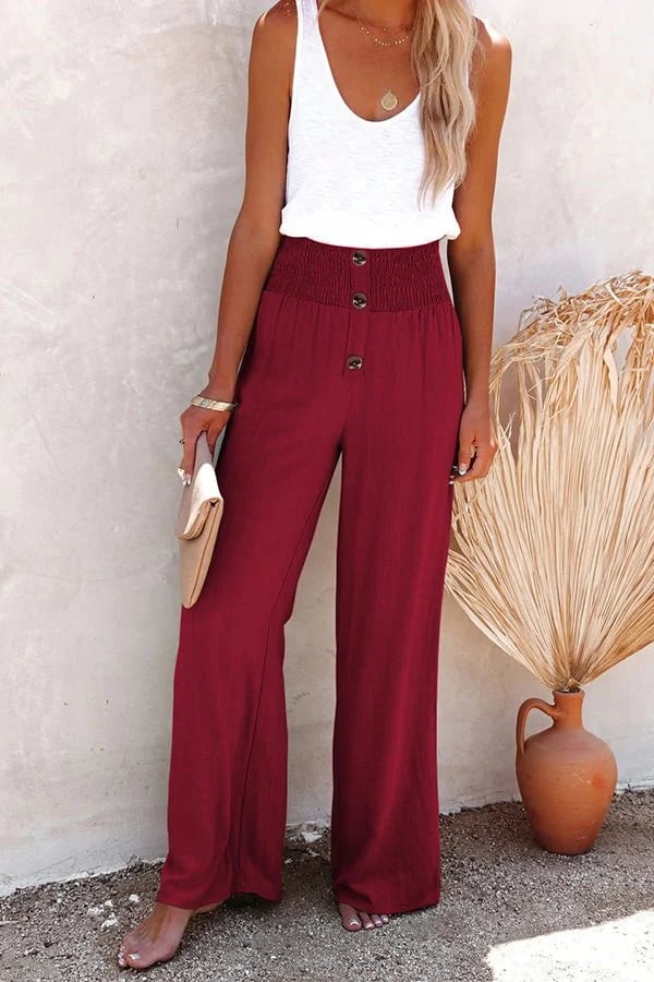 Amaya | Pantalones de Lino de Cintura Alta, Frescura con Estilo