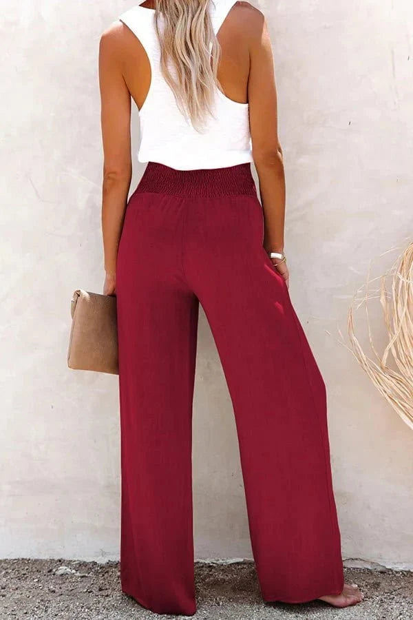 Amaya | Pantalones de Lino de Cintura Alta, Frescura con Estilo