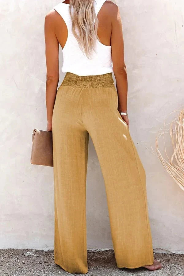 Amaya | Pantalones de Lino de Cintura Alta, Frescura con Estilo