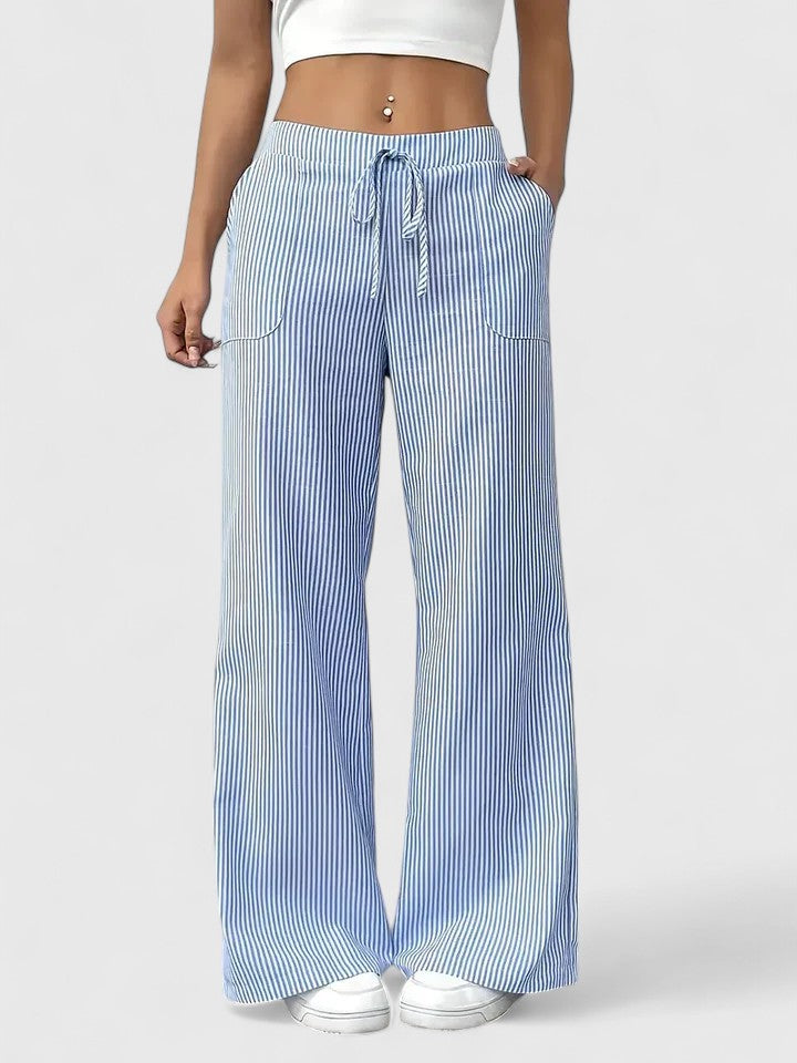 Nicole | Pantalones anchos de rayas