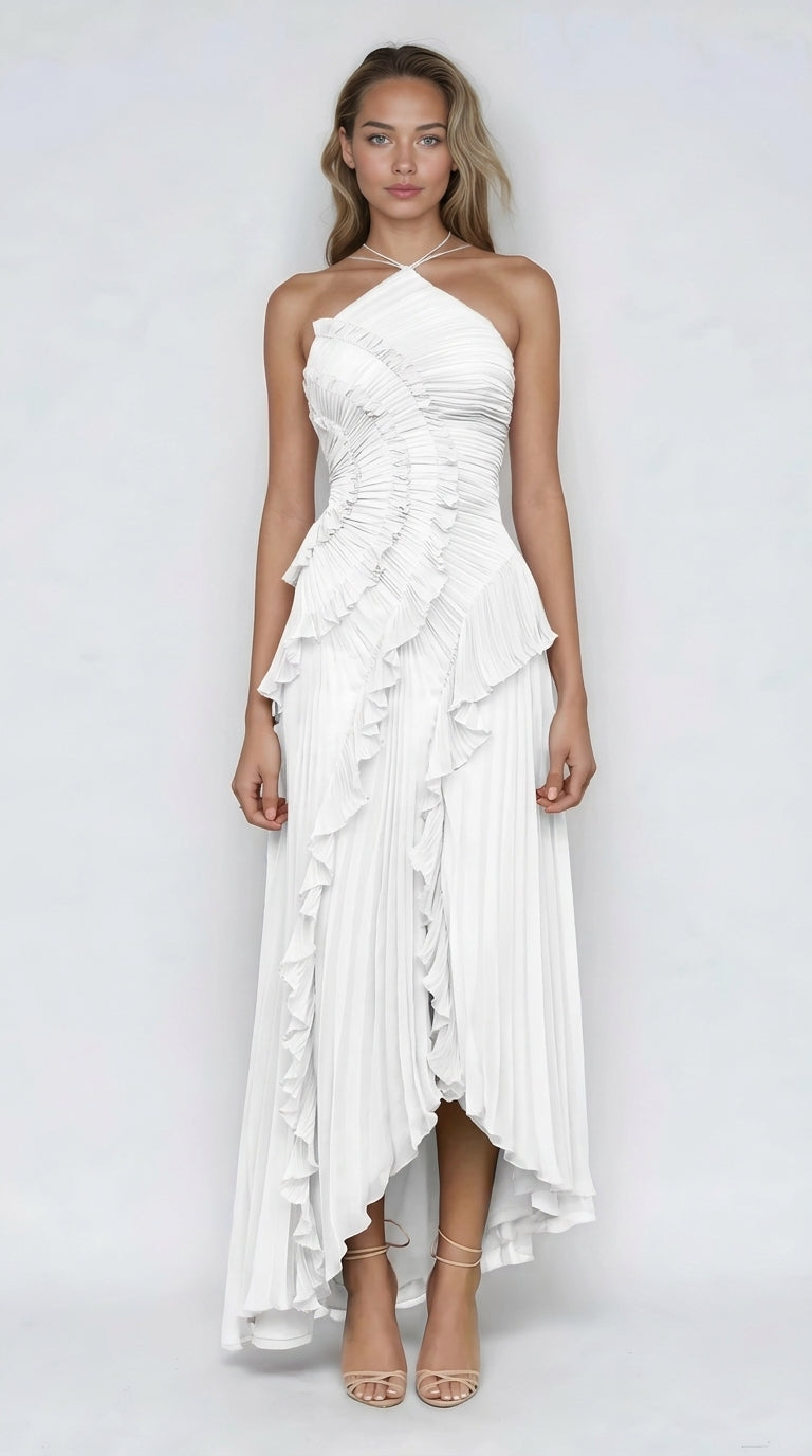 Ester | Vestido largo con volantes