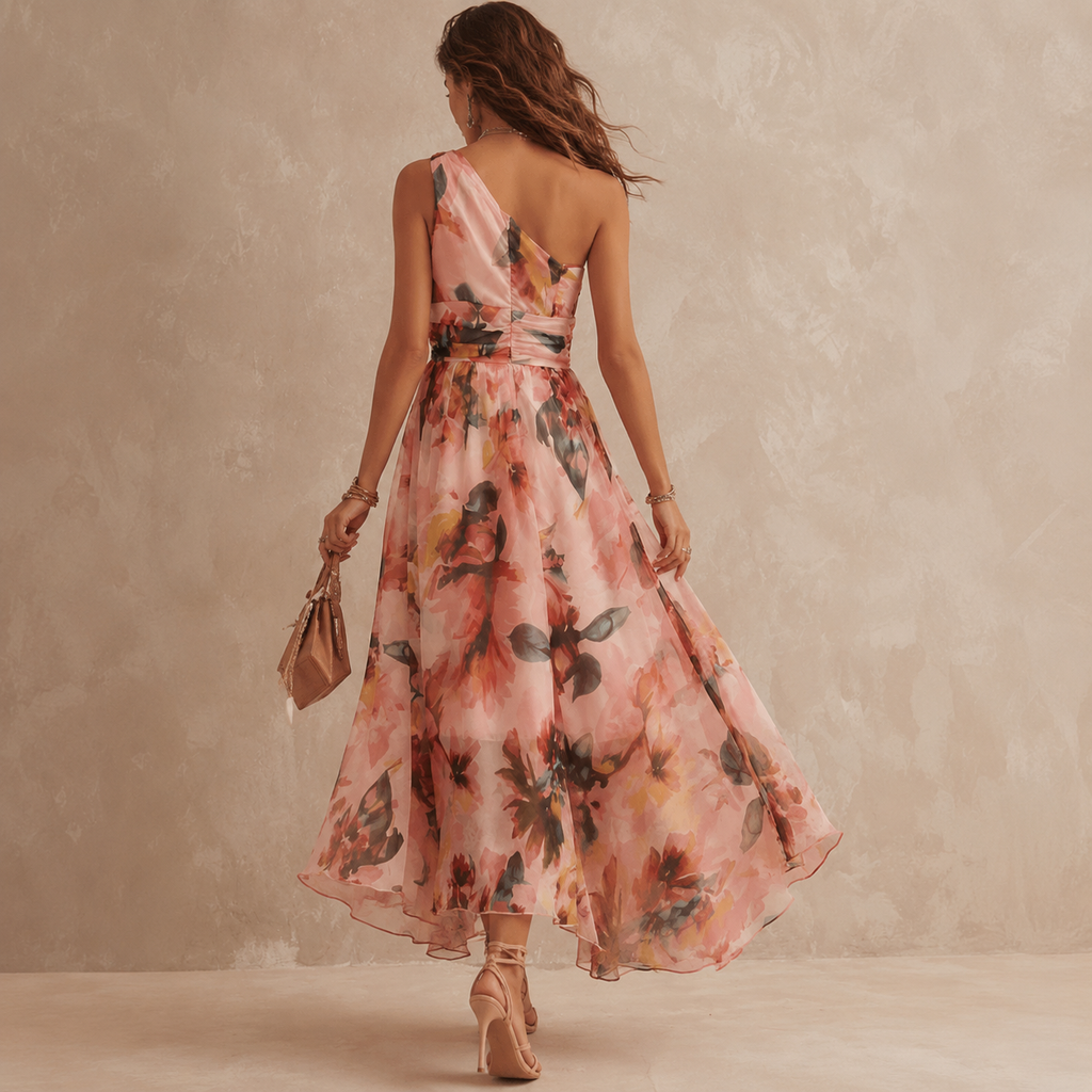 Elena | Vestido Floral Asimétrico