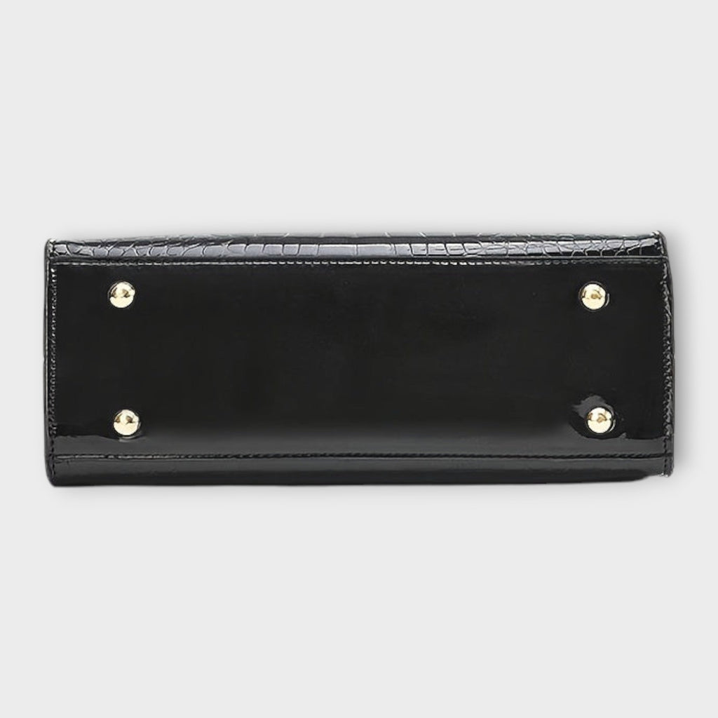 Erain | Bolso brillante en piel con grabado de cocodrilo