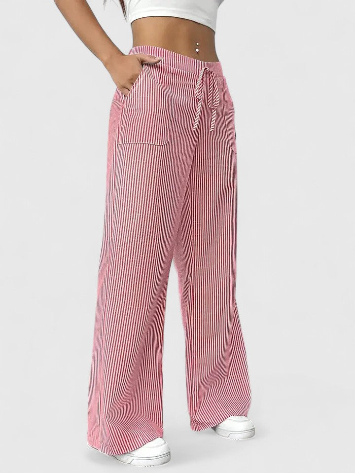Nicole | Pantalones anchos de rayas