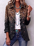 Eloisa | Chaqueta Blazer Leopardo Negro con Volantes