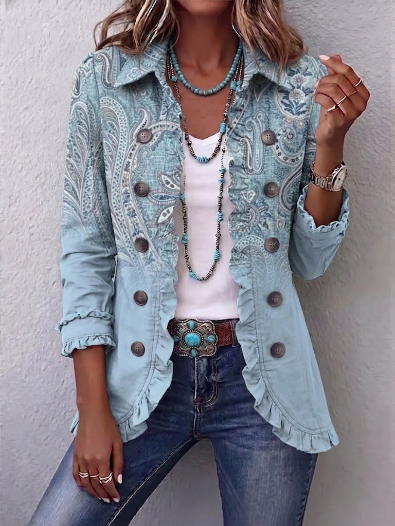Vela | Chaqueta Cachemira Vintage con Volantes